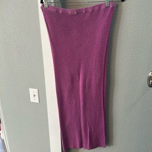 Pink free people faux wrap knit skirt